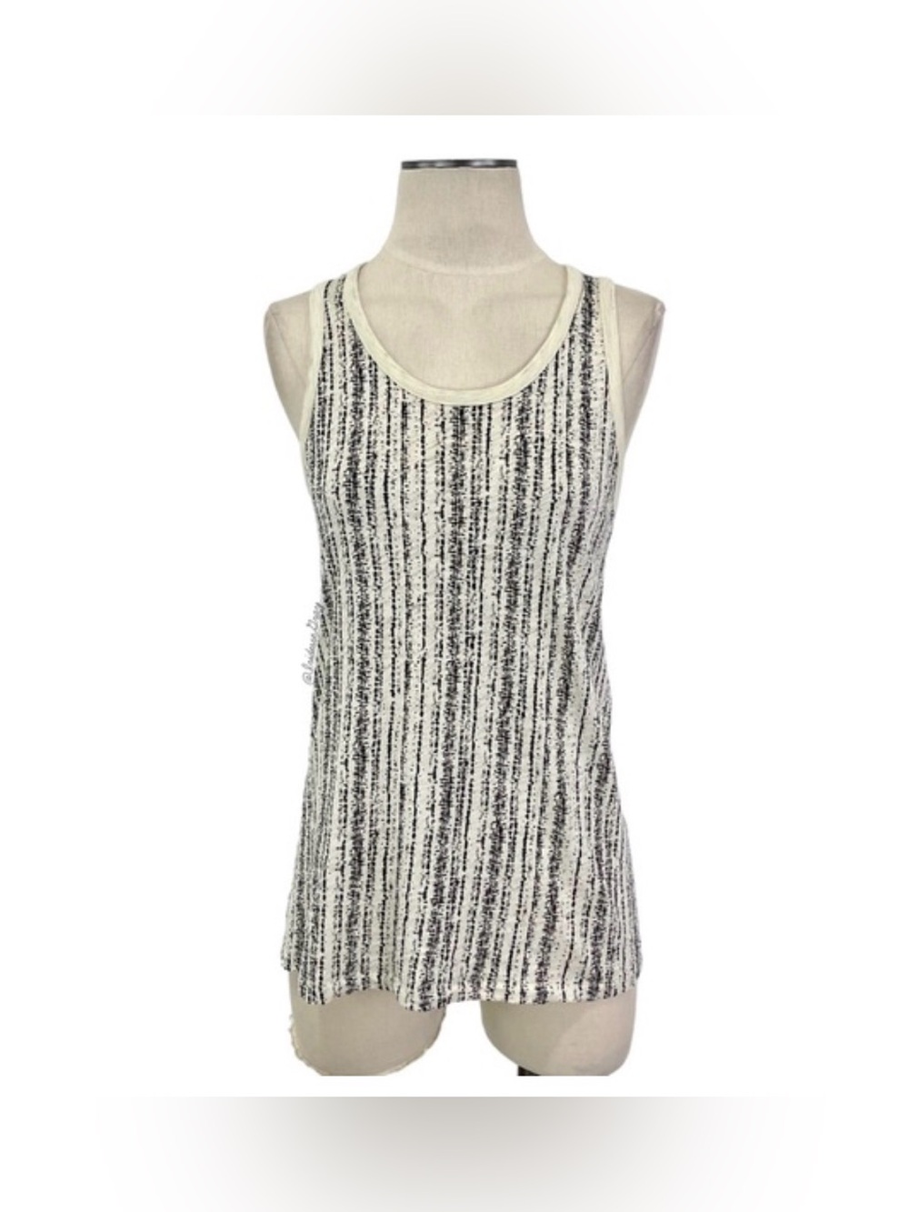 rag & bone abstract cream and black dot racerback tank